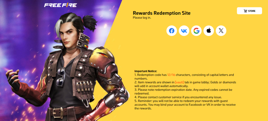 Free Fire Redeem Code Today Indian Server