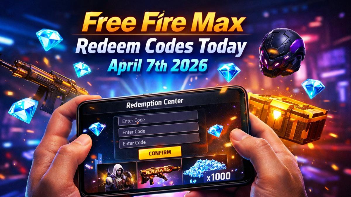 FF Reward Redeem Code 7 April 2026: Offer Skin And Dimond Code 1 Garena Free Fire Max Redeem Codes 7 April 2026